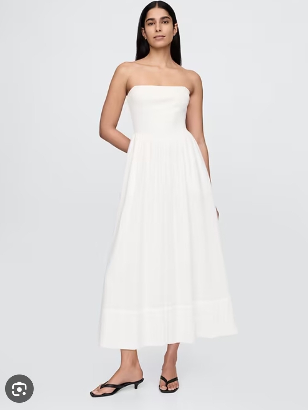 GAP Strapless White Maxi Dress